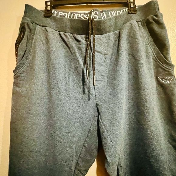 PAPER PLANES Mens Logo Sweatpants Melange Blue XL - Picture 7 of 11